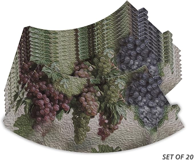 Royal Designs Vellum Tea Light Paper Wine Glass Lampshade, Party Centerpiece, Set of 20, Grape Vine (TLS-1009A-20)