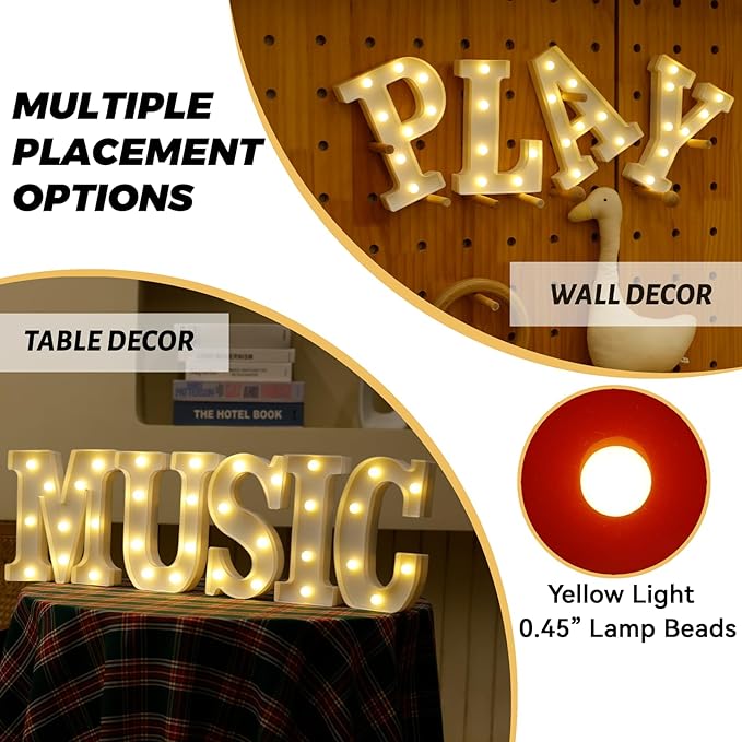 LED Light Up Marquee Letters, Battery Powered Decorative LED Letter Lights, Alphabet Light Up Letters for Wedding Birthday Party,Holiday Lamp or Home Bar Decoration (Red Heart)