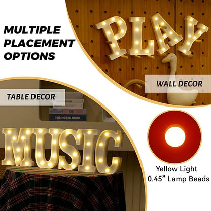 LED Light Up Marquee Letters, Battery Powered Decorative LED Letter Lights, Alphabet Light Up Letters for Wedding Birthday Party,Holiday Lamp or Home Bar Decoration (Red Heart)