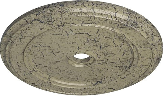 41 1/8"OD x 4"ID x 2 1/8"P Classic Ceiling Medallion (Fits Canopies up to 5 1/2"), Hand-Painted Castle Stone Crackle