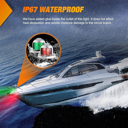 Nilight Marine Boat Navigation Light 2PCS 8LED Red Green LED Port Starboard Signals Bow Lights 12V Waterproof for Skeeter Yacht Pontoon Speedboat Sailboats Fishing Boats