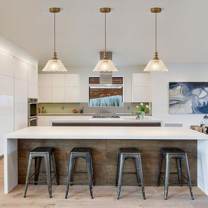 10.62-inch Adjustable Height Island Pendant Light, Brass Island Pendant Lights for Kitchen, E26 Pendant Light Suitable for Kitchen Island and Dining Area (E26 Bulb Sold Separately)