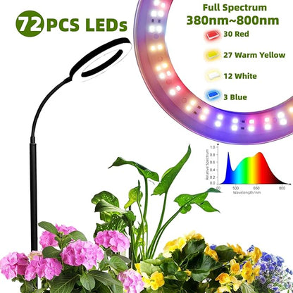 LED Grow Light for Indoor Plants, Full Spectrum led Grow Light,35 inches Adjustable Height,Growing Lamp with Timer, 10 Dimmable Brightness,Ideal for Tall Plants