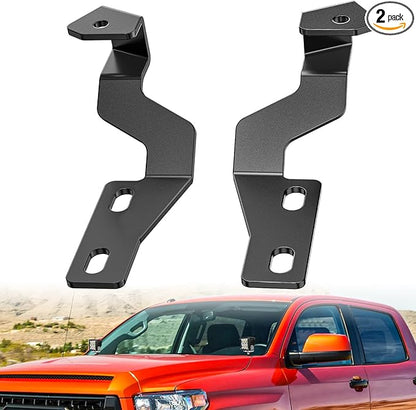 Nilight Ditch Light Brackets Hood Hinges Mount Bracket Kit for Auxiliary Offroad LED Pods Work Lighting Compatible with Toyota Tundra 2014 2015 2016 2017 2018 2019 2020 2021