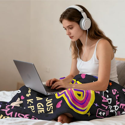 Kpop Gifts for Teen Girls Women, K Pop Blanket 60"X50", Kpop Stuff Merch, Christmas/Valentines Day/Graduation Birthday Gifts for Kpop Lovers/Fans/Friend Women, K-Pop Birthday Party Decorations