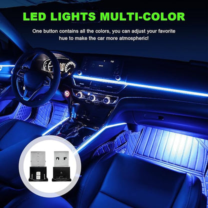 2 PCS Mini USB LED Light, 8 Colors RGB Car USB LED Interior Atmosphere Light, Adjustable Brightness Smart Laptop Keyboard Home Office Decoration Night Lamp, Car Accessories