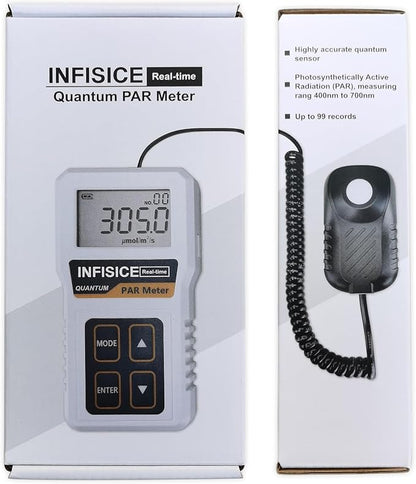 Grow Light Meter for Plants – PAR Meter with Accurate PPFD Measurement, 400–700nm Light Tester for Indoor Plants, Hydroponics & Greenhouse (Not Waterproof)