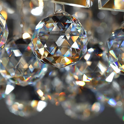 Gold Modern Crystal Chandeliers for Dining Room Kitchen Island Light Fixture, 8-Light Rectangle Chandelier for Living Room, L39.4 Inch