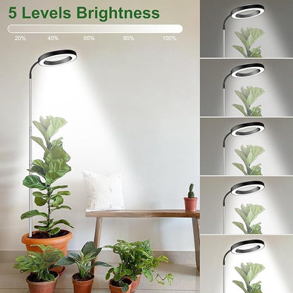 Wolezek Grow Lights for Indoor Plants Full Spectrum, 80 LEDs 3 Colors, 65in Large Plant Lights for Indoor Growing with 360°Gooseneck, 6/12/16H Timer, 5 Brightness, Height Adjustable, Black 3 Pack