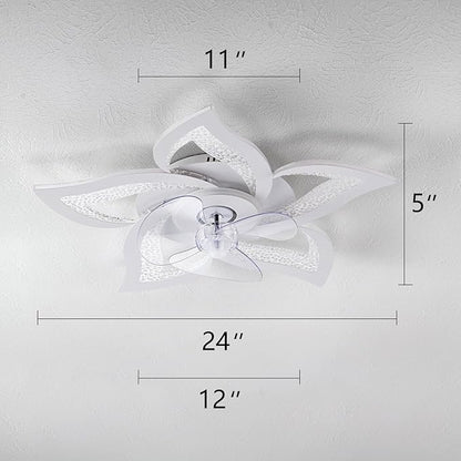 Yfrest Ceiling Fan with Lights Remote Control, White Personalized Ceiling Fan with Light, 6 Speeds 3 Light Color Flush Mount Ceiling Fan for Kitchen Bedroom