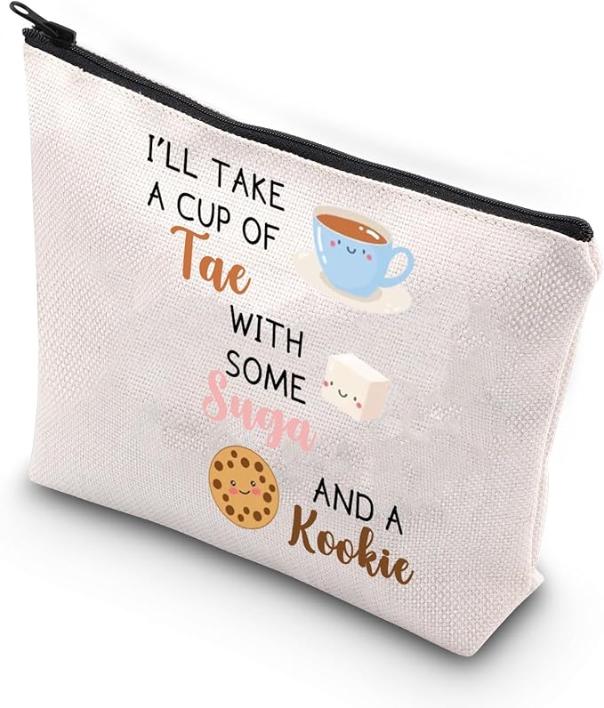 WSNANG Korean Group Fans Gift Music Lover Bag A Cup of Tae With Suga and A Kookie Tote Bag Reusable Shopping Bag