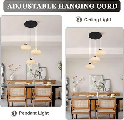 3 Light Cluster Pendant Lighting Black Globe Chandelier Large Milk Glass Pendant Light Multi Pendant Light Fixture 3 Globe Pendant Light Fixture Mid Century Cluster Pendant Light