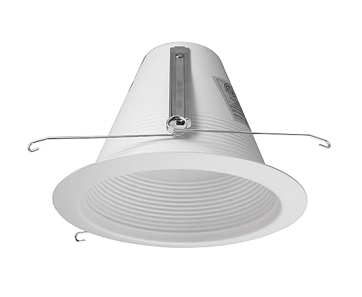 NICOR Lighting 6 inch White Airtight Recessed Cone Baffle Trim, Fits 6 inch Housings (17550A)