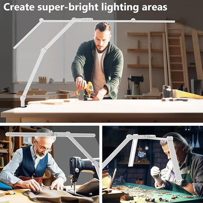 EPABINA 36W Ultra Bright Architect Desk Lamp with Clamp, Tall Overhead Rotatable Led Desk Light for Home Office, 47Inch Long Adjustable Monitor Light Bar with Remote for Computer Screen Desktop Table