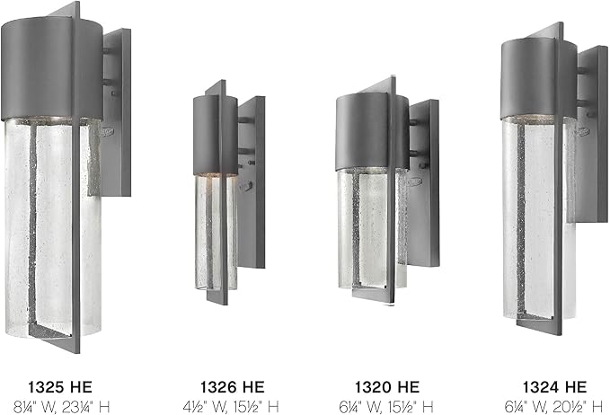 Hinkley Shelter Medium Outdoor Wall Mount Lantern, Minimalist Style, Dark Sky-Compliant, Solid Aluminum/Clear Seedy Glass, Hematite