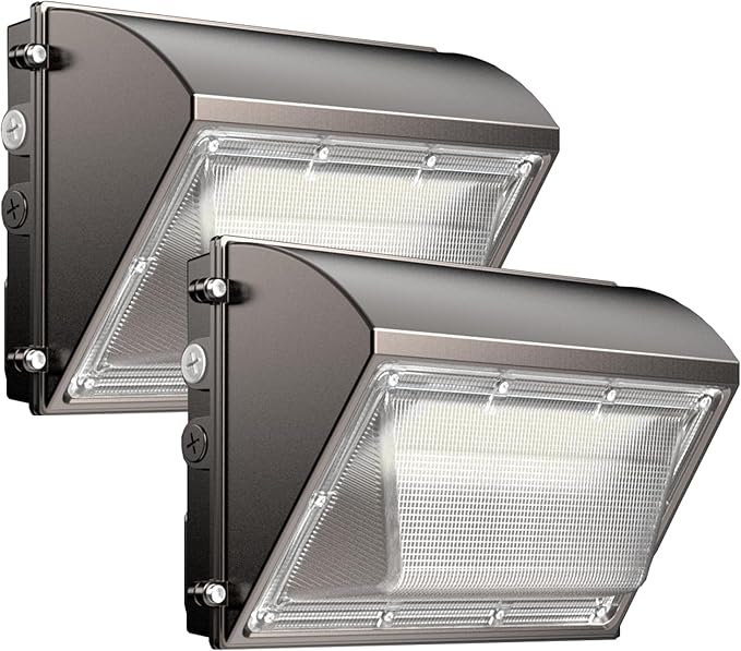 LED Wall Pack Light 120W, 18000LM 5000K Daylight, Outdoor Lighting with Dusk-to-Dawn Photocell, LED Wall Pack for Parking Lot, Warehouse, Yard, ETL Listed (120W - 2PACK)