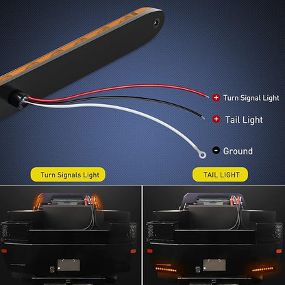 Nilight 16Inch Trailer Marker ID Bar 2PCS 11 LED Amber Turn Signals Tail Light DOT Compliant IP65 Waterproof for Truck Trailers Cargo Carriers