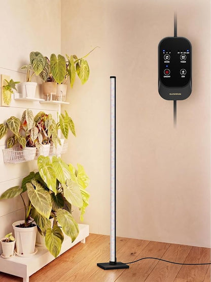 GLOWRIUM Grow Lights for Indoor Plants, 30W Vertical Plant Grow Lights with Auto-Timer, Full Spectrum LED Standing Plant Grow Light, 3 Light Modes, 6-Level Dimmable (45in)