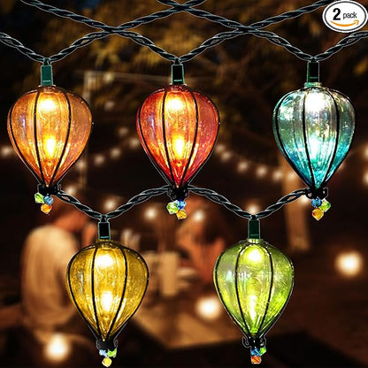 DOGHLY 11FT Fairy String Lights with 10 Color Bulbs Decorations, Outdoor Tropical Beach Theme Lights Patio String Lights for Party Camping Wedding Decor, UL Listed, Connectable, 2 Pcs