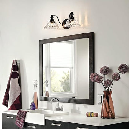 XIEDUN Farmhouse Bathroom Light Fixtures Black Vanity Lights for Bathroom 2 Light Vanity Light Fixtures