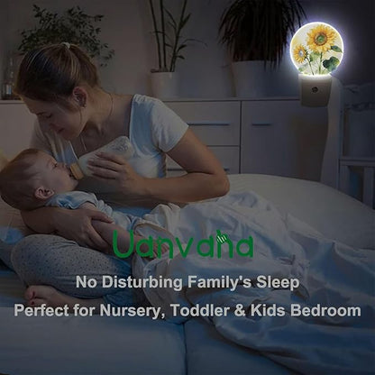 Sunflower Night Light Life is Better with Friends Friendship Plug-in Nightlight Energy Saving 0.5W LED Lighting for Boys Girls Men Women