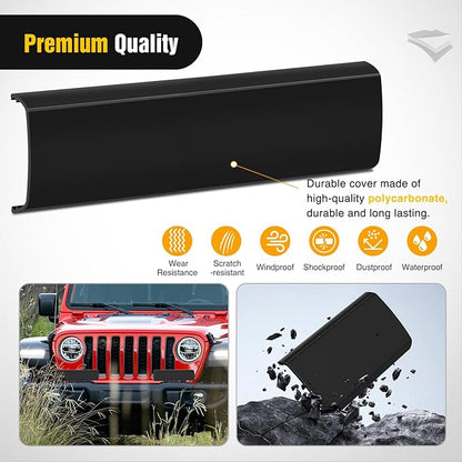 Nilight 12 Inch LED Light Bar Cover 2 PCS Black Protective Covers Durable Polycarbonate Lens Waterproof Dustproof Scratch-Proof for Double-Row Lights Off Road Driving Lighting