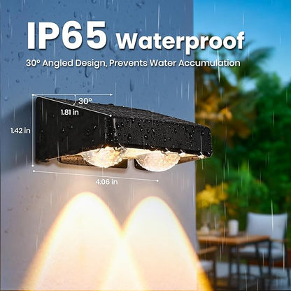 Solar Fence Lights Outdoor,50 LM 11 Modes & 9 Colors Solar Lights with Brighter LED Focus Lens Waterproof IP65 for Wall Backyard Deck Patio Porch Step Railings Pool Decor（4 Pack）