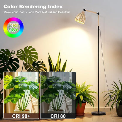 30W standing grow lights for indoor plants, 70-inch indoor adjustable angle plant lamp, 4000K floor-standing plant lamp, equipped with a 24-hour cycle timer, suitable for medium and large plants
