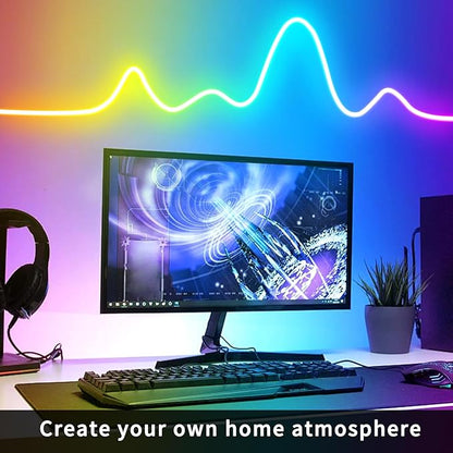 50ft LED Neon Lights with Remote and APP Control, IP65 Waterproof Flexible Neon Strip Lights 24V RGB LED Rope Lights for Bedroom,Living Room,DIY Decoration（with Snap &Screws）