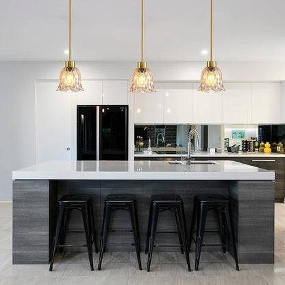 Pendant Lamp with Glass Shade, Modern Antique Brass Pendant Lights,Hanging Light Vintage Glass Shade, Island Light Pendant Light Fixture for Bedroom Living Room Kitchen