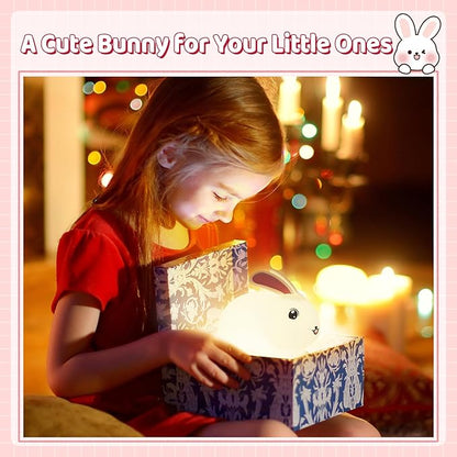 Baby Night Light 7-Color: Soft Silicone Nursery Light for Kids Room Decor with Portable Rechargeable Cute NightLamp Animal Lights - Gifts for Children Toddler