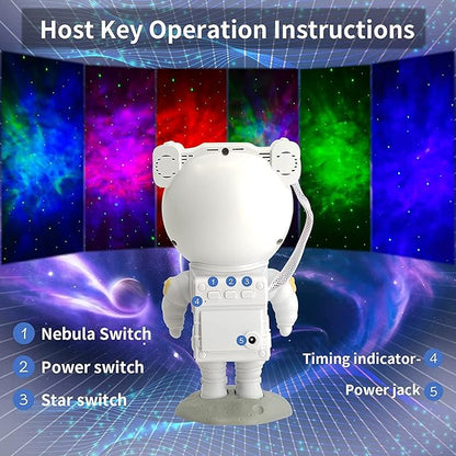 Astronaut Galaxy Projector for Bedroom, 360°Adjustable Star Projector with Timer Remote Control, Night Light Lamp, Sky Light Projecter for Gifts Gaming Party Home Décor