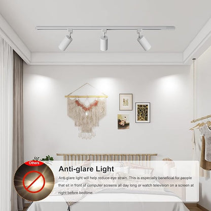 VANoopee 12-Light GU10 LED Track Lighting Kit with 13FT H Type Track Lighting Rail & Floating Canopy Connector, Modern Kitchen Track Lighting Fixtures Ceiling Spotlight, Track Heads White (No Bulbs)