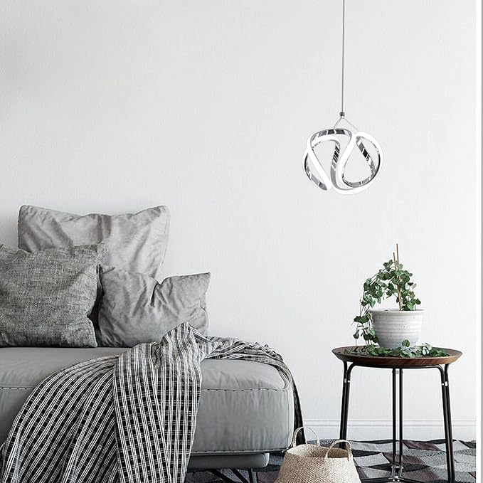 CANEOE Modern Led Pendant Light, 5500K Creative Led Kitchen Island Pendant Lights Fixtures, Adjustable Height Integrated LED Hanging Lamp for Living Room Bedroom Kitchen Cafe,1 Pack