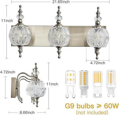Brushed Nickel Vanity Lights Bathroom Vanity Light Fixtures Vintage 3-Light Bathroom Lighting Fixtures Over Mirror