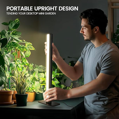Grow Lights for Indoor Plants,20W 169 LED Full Spectrum with Timer, Hanging Plant Growing Light with Dimmable On/Off Switch,16.8in Height Standing Vertical Lamp for Seed Starting Growth