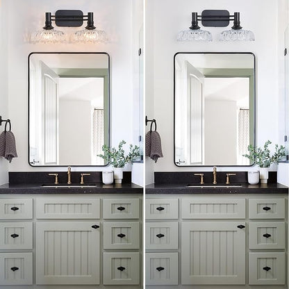 Modern Wall Sconce 2-Light Bathroom Vanity Lights Matte Black Bedroom Light Fixtures in Door Lighting Fixture for Living Room Hallway Corridor