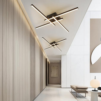 Modern LED Ceiling Light 24 Inch, 3-Color Temperatures (3000K/4000K/6000K) Adjustable, Black Flush Mount Light for Living Room, Bedroom, Kitchen, Hallway