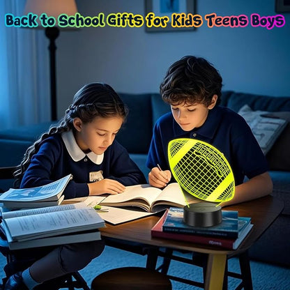 Linkax Football Gifts for Teens Boys Girls, Rugby 3D Illusion Night Light Room Decor, 6 7 8 9 10 11 12 13 Year Old Boy Gifts for Christmas Birthday Easter Sports Fan Presents
