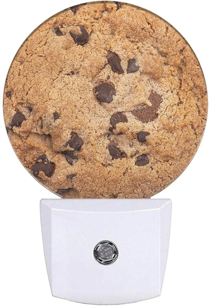 Food Decorative Night Light Chocolate Chip Cookie Funny Dessert Plug-in Nightlight Energy Saving 0.5W LED Lighting for Boys Girls Men Women