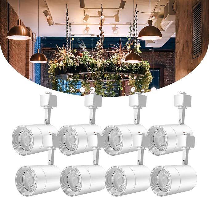 ALAMPEVER LED Track Lighting Heads for J Type,Dimmable Track Lighting Fixtures Ceiling for Wall Art,12W Track Light,800LM, CRI90, 3000K Soft White,75W, 8Pack,White