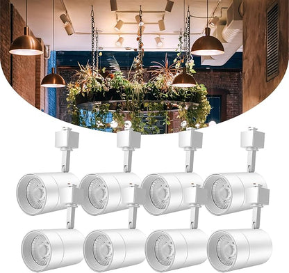 ALAMPEVER LED Track Lighting Heads for J Type,Dimmable Track Lighting Fixtures Ceiling for Wall Art,12W Track Light,800LM, CRI90, 3000K Soft White,75W, 8Pack,White
