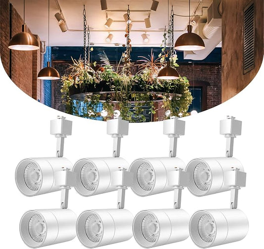 ALAMPEVER LED Track Lighting Heads for J Type,Dimmable Track Lighting Fixtures Ceiling for Wall Art,12W Track Light,800LM, CRI90, 3000K Soft White,75W, 8Pack,White