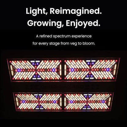 OptiGrowX480 LED Grow Light for Indoor Plants, Full Spectrum with Veg Bloom Control, Optical Lens Design, High Efficiency, High PPFD Output for 3x3 4x4 Grow Tent