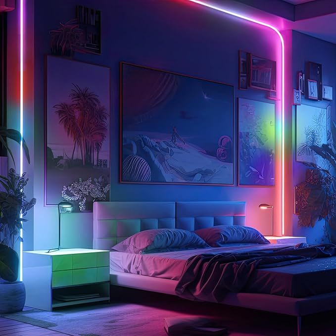 LIFX Supercolor Neon Flex Light Strip, 16ft Bendable RGBW LED Smart Neon, 60 Addressable Color Zones with Polychrome, Wi-Fi No Hub Required, Compatible with Alexa, Google, Apple HomeKit, LFXNEON16