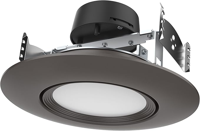 Satco LED Retrofit Gimbal Downlight, CCT Selectable 2700K/3000K/3500K/4000K/5000K, 5-6 Inches, Bronze Finish