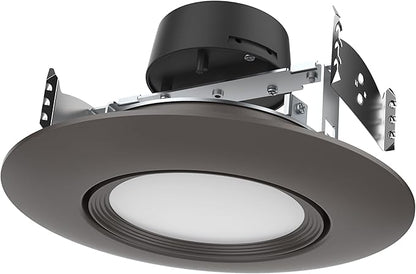 Satco LED Retrofit Gimbal Downlight, CCT Selectable 2700K/3000K/3500K/4000K/5000K, 5-6 Inches, Bronze Finish