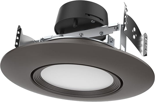 Satco LED Retrofit Gimbal Downlight, CCT Selectable 2700K/3000K/3500K/4000K/5000K, 5-6 Inches, Bronze Finish