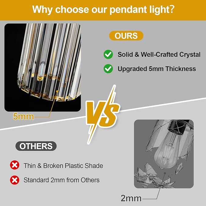 3 Pack Brushed Gold Pendant Lights Kitchen Island, Modern Crystal Chandelier Kitchen Pendant Lighting Over Island, Adjustable Hanging Mini Light Fixtures for Dining Room Hallway Corridor Bedroom