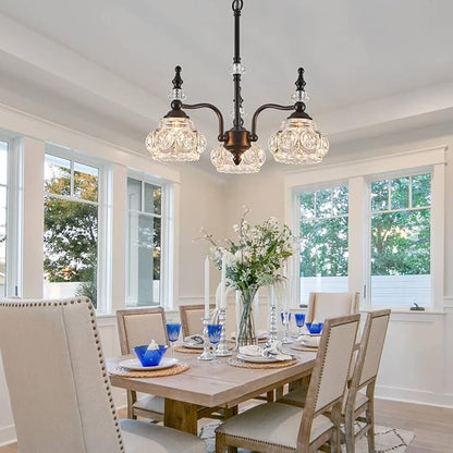 Modern 3-Light Chandeliers Black Kitchen Island Pendant Light for Farmhouse Living Room Bedroom Hotel